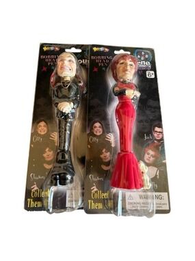 The Osbourne Family Lot of 2 (Ozzy & Sharon) Bobbing Head Pens NIB